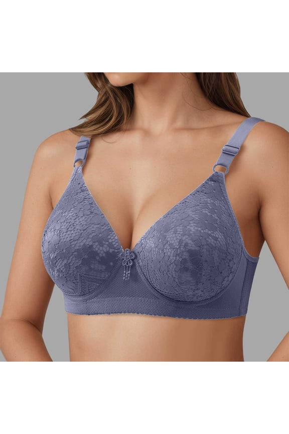 Soft Wireless Comfort Bra Seamless Support Everyday Wear Lightweight Breathable T Shirt Wide Band, 44, Blue