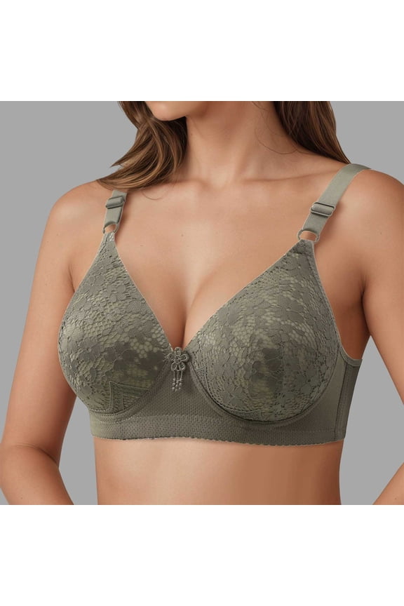 Soft WirelessComfort Bra For EverydayWear SeamlessSupport LightweightBreathable T Shirt Style with WideUnderband Final Fit For Daily Comfort, 44, Army Green