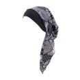 thumbnail image 1 of Soft Women Turban Head Wrap Scarf Hat Girls Hair Cover Sleeping Beanie Sleep Turbans Headscarf African Headwrap Headwear Cap Headband Black, 1 of 8