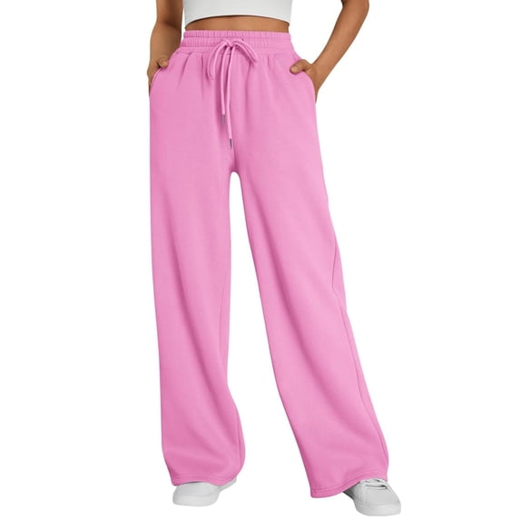 Soft Women's Sweatpants High Waist Wide Leg Comfortable Fit Including Pockets Suitable for Daily Activities