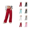 thumbnail image 1 of Soft Women's Winter Casual Wide Leg Sweatpants with Elastic Waistband for Comfortable Everyday Wear, 1 of 6