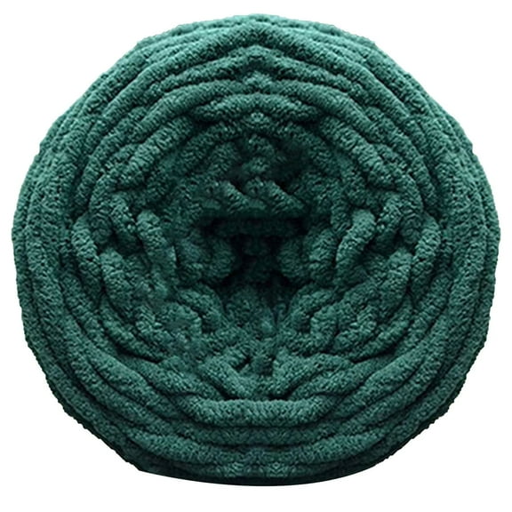Soft Yarn, Chunky Acrylic Yarn, Bulky Knitting Yarn,Washable Polyester, Anti-Pilling Anti-Shrink Skin-Friendly, for DIY Blanket Scarf Sweater Coat Hand Knit Craft Projects,Green,4.72"