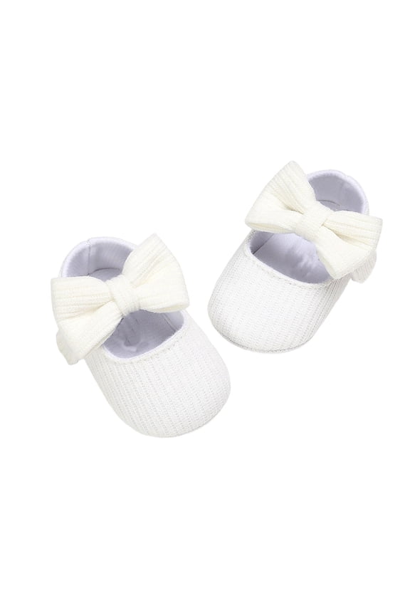Soft Yarn Knit Baby Sneakers for Girls First Walking Shoes Soft Sole Prewalker Booties Ideal for to 24 Months Baby Showers,Color:White,Size:6-12Months