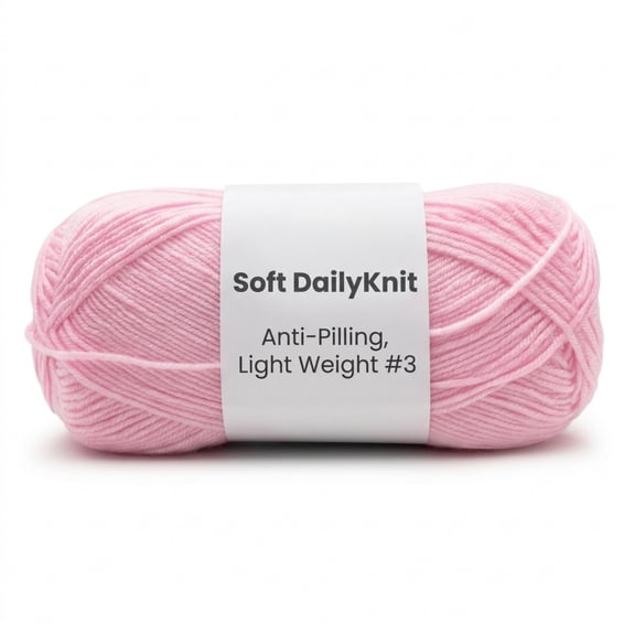 Soft Yarn, -Pilling Acrylic Yarn for Knitting and Crocheting, Light Weight #3 Yarn for Blankets, Sweaters, Amigurumi, 3.52 oz / 274 Yds per Skein, Pink
