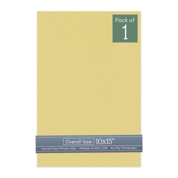 Soft Yellow 10x15 Uncut Art Mat Board - No Opening - 1 Mat