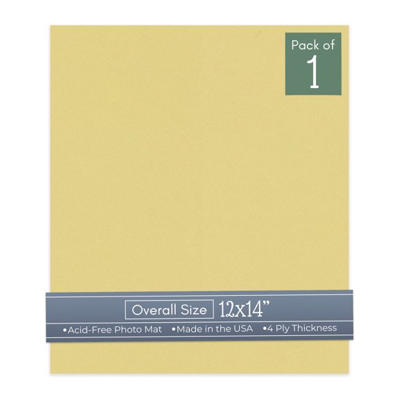 Soft Yellow 12x14 Uncut Art Mat Board - No Opening - 1 Mat