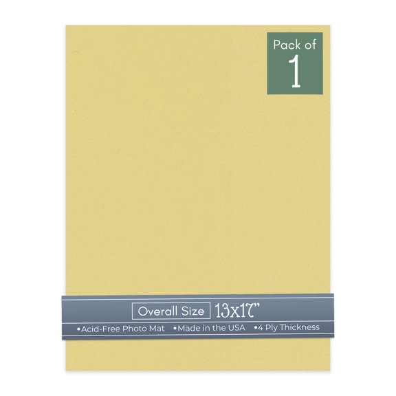 Soft Yellow 13x17 Uncut Art Mat Board - No Opening - 1 Mat