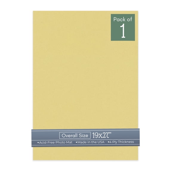 Soft Yellow 19x27 Uncut Art Mat Board - No Opening - 1 Mat