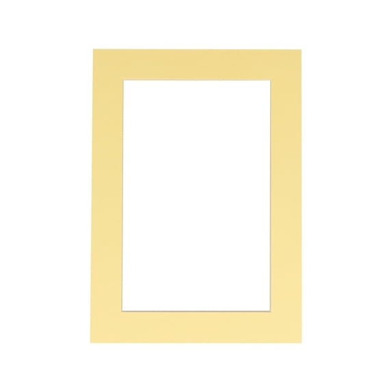 Soft Yellow Acid Free 10x12 Picture Frame Mats with White Core Bevel Cut for 8x10 Pictures - Fits
