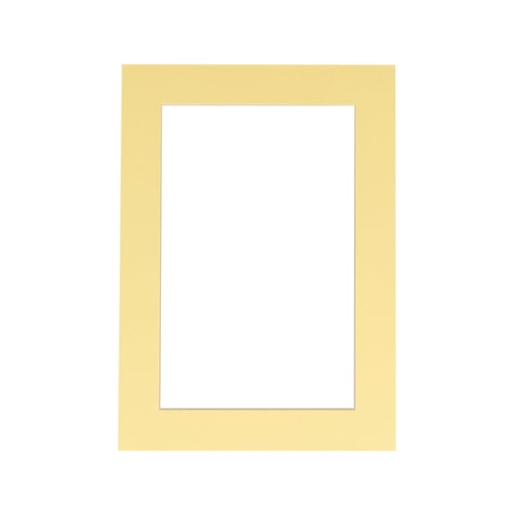 Soft Yellow Acid Free 16x20 Picture Frame Mats with White Core Bevel Cut for 11x17 Pictures - Fits