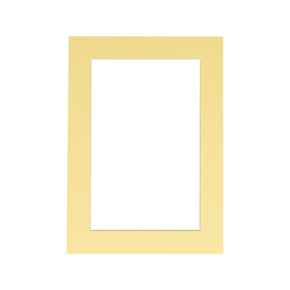 Soft Yellow Acid Free 8.5x11 Picture Frame Mats with White Core Bevel Cut for 5.5x8.5 Pictures -
