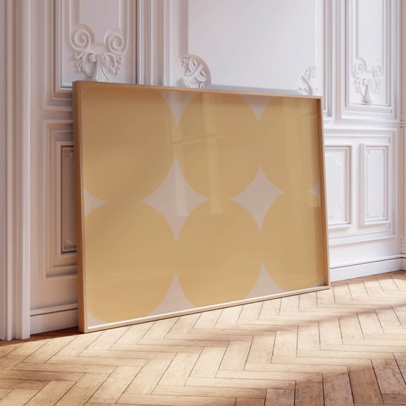 Soft Yellow Geometric Circles Pattern Wall Decor