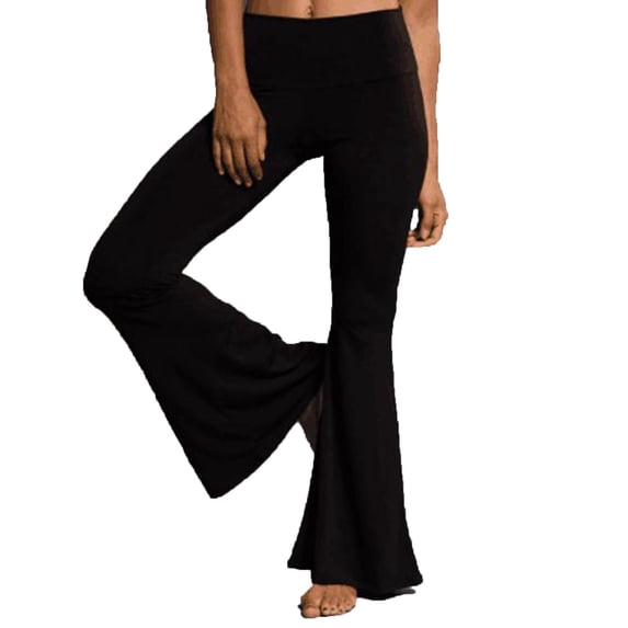 Soft Yoga Pants for Workout New Leisure Yoga Wide Leg Flared Pants for Women Style B-53 Black XL
