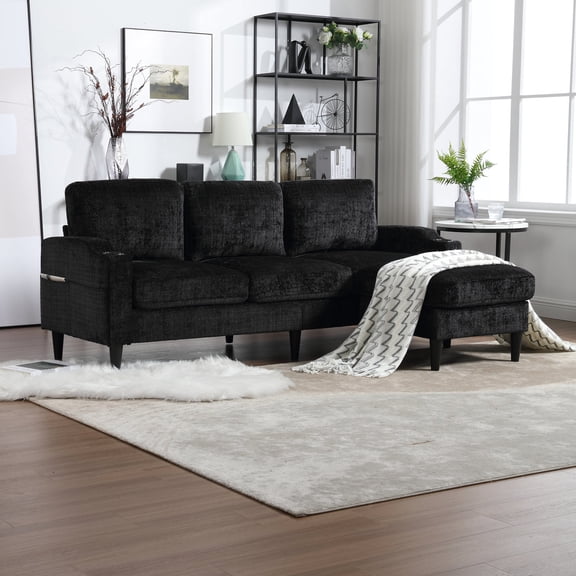Soft and Breathable Chenille | Sectional Sofa for Family Gatherings, Gives a Cozy Touch