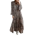 thumbnail image 1 of Soft and Breathable Maxi Dress with Tiered Sleeves and Ruffle Details for a Stylish Fall Look | [ZhiHiMeRi] | (US 4-6)S, 1 of 5