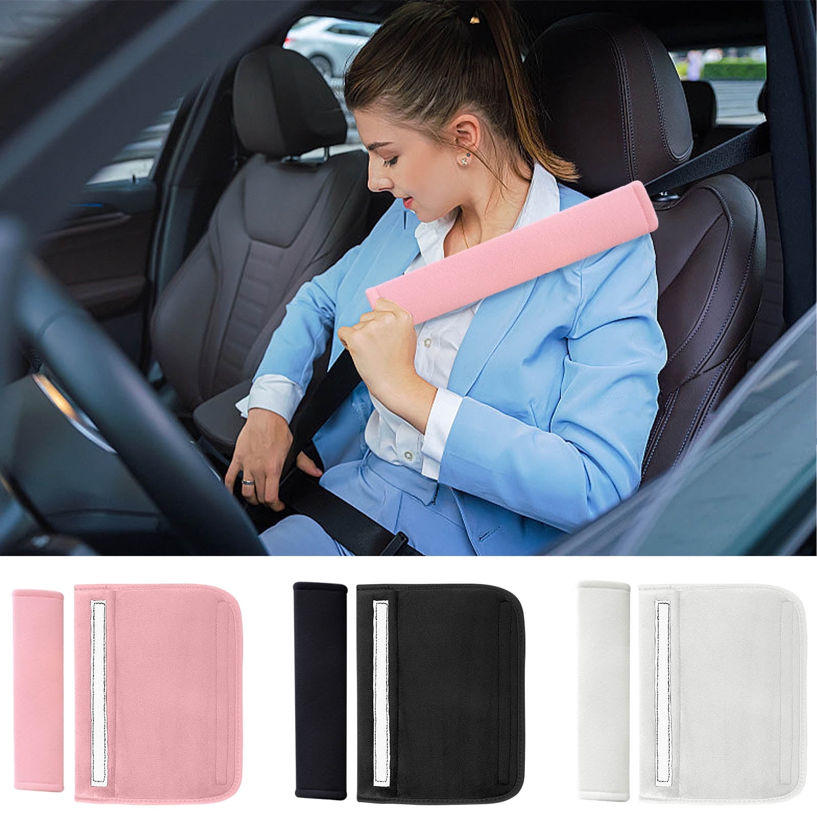 2 Pack Universal Car Seat Belt Pads - Soft Shoulder Strap Covers For Comfort