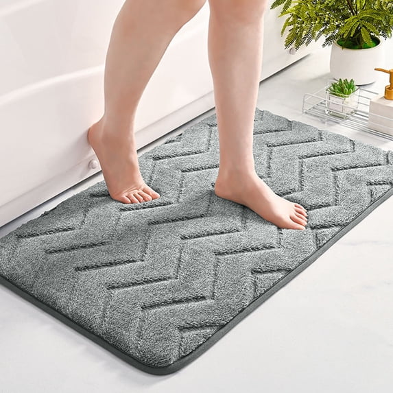 Soft and Comfortable Non Slip Bath Mat, Super Absorbent Plush Bathroom Rug, Quick-Drying Microfiber Floor Mat for Tub & Sink