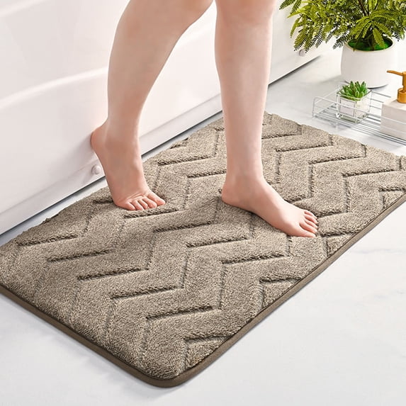 Soft and Comfortable Non Slip Bath Mat, Super Absorbent Plush Bathroom Rug, Quick-Drying Microfiber Floor Mat for Tub & Sink