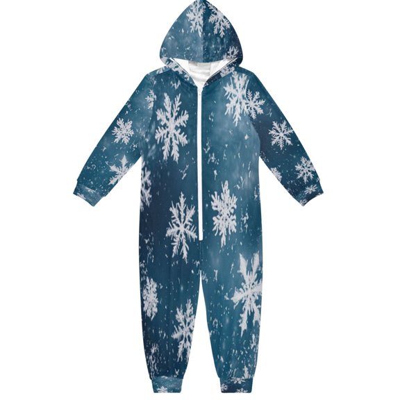 Soft and Comfortable One-Piece Pajamas Jumpsuits Beautiful Winter Snowflakes