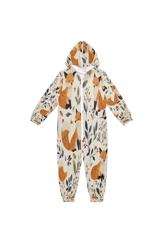 Soft and Comfortable One-Piece Pajamas Jumpsuits Cartoon Fox