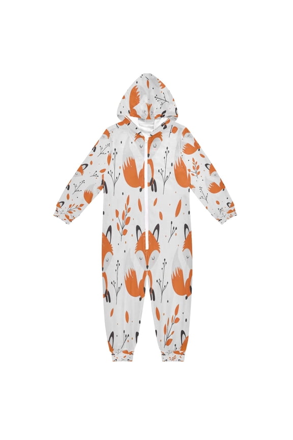Soft and Comfortable One-Piece Pajamas Jumpsuits Cartoon Fox