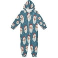 thumbnail image 1 of Soft and Comfortable One-Piece Pajamas Jumpsuits Cartoon Santa Claus Face, 1 of 8