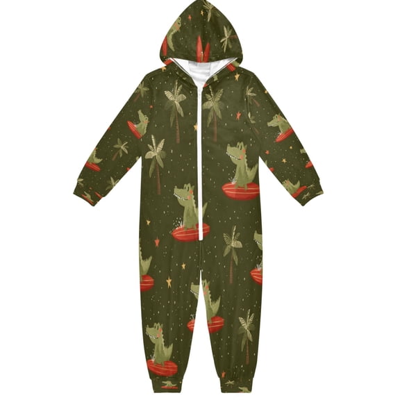 Soft and Comfortable One-Piece Pajamas Jumpsuits Cute Crocodile Seamless