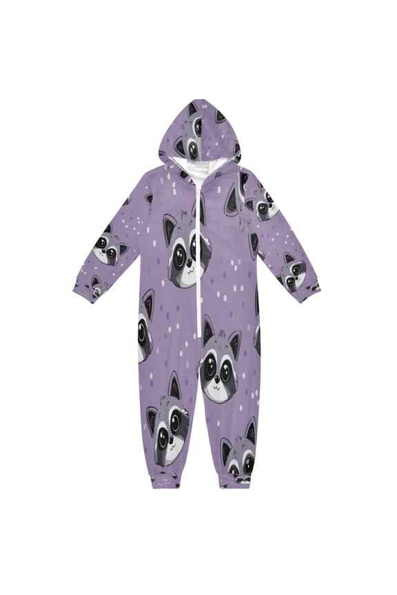 Soft and Comfortable One-Piece Pajamas Jumpsuits Raccoon
