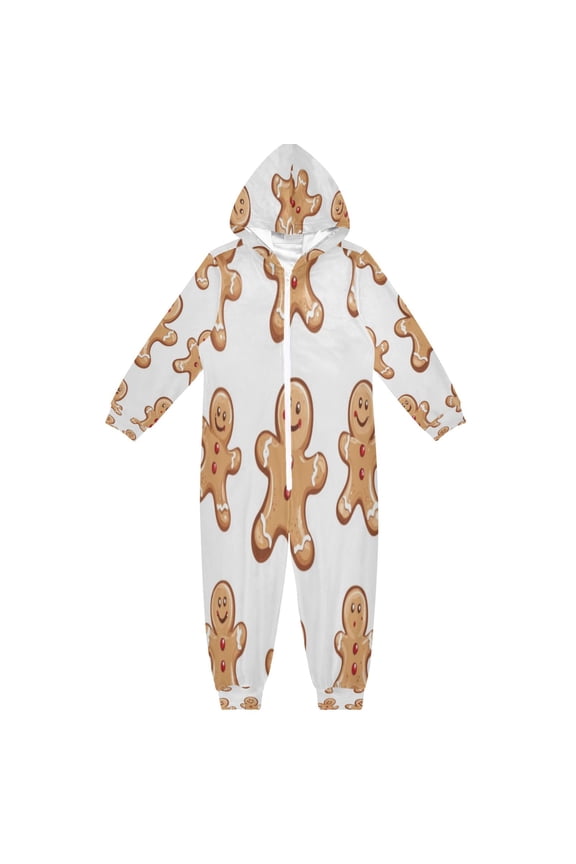 Soft and Comfortable One-Piece Pajamas Jumpsuits The Christmas Gingerbread Man
