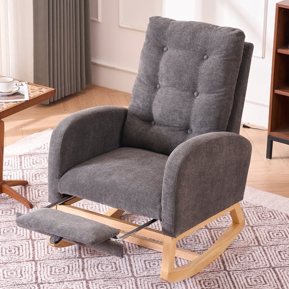 Soft and Comfortable Seating - Indoor Living Room or Nursery Rocking Chair for Fatigue Relief