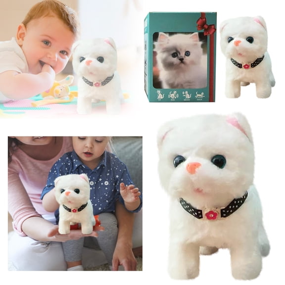 Soft and Cuddly Stuffed Animal Cat Toy for Cats and Kids Plush Interactive Toy for Kittens and Children for Play and Cuddle Time