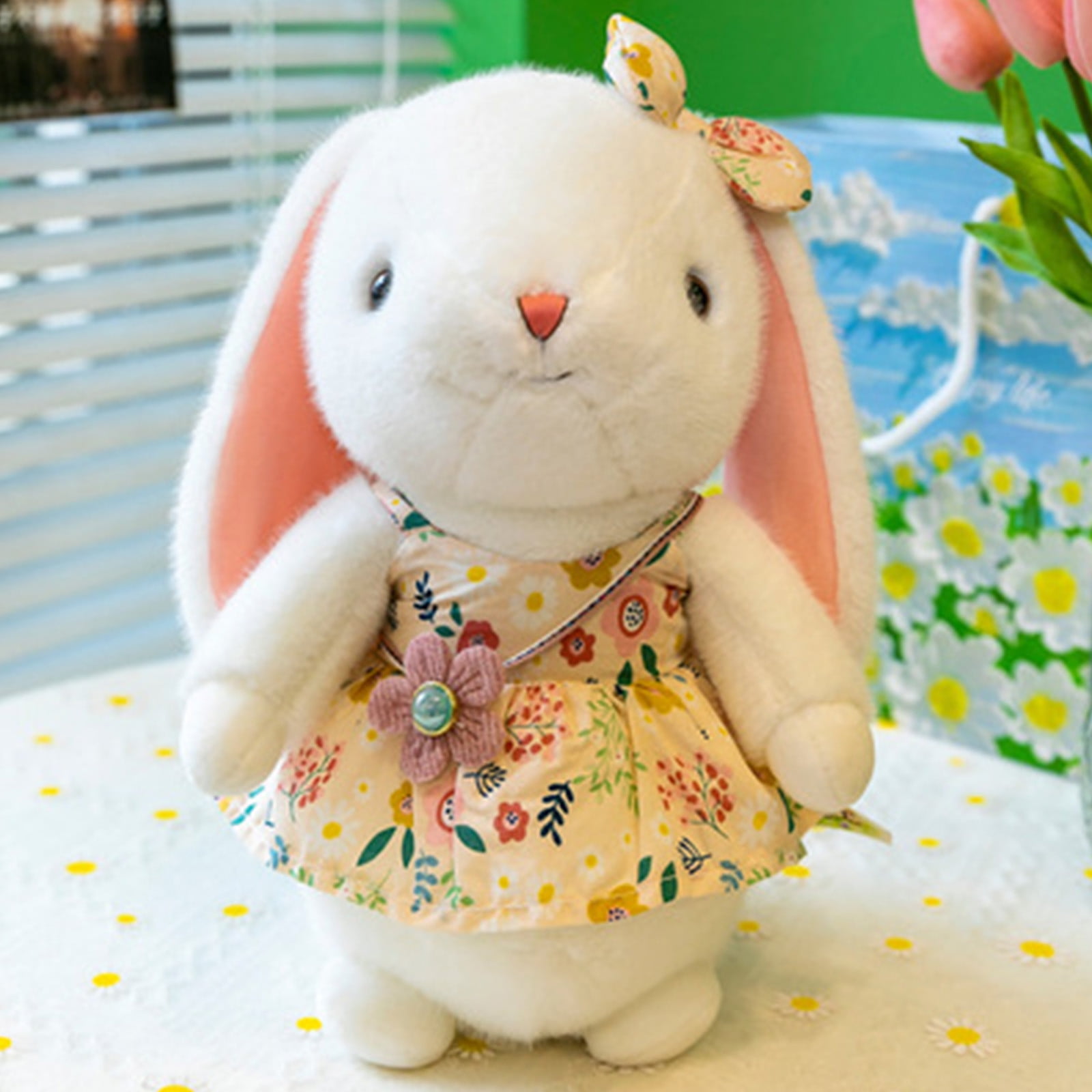 Soft and Cute Plush Rabbit Plush Toy with Flower Skirt, Embraceable ...