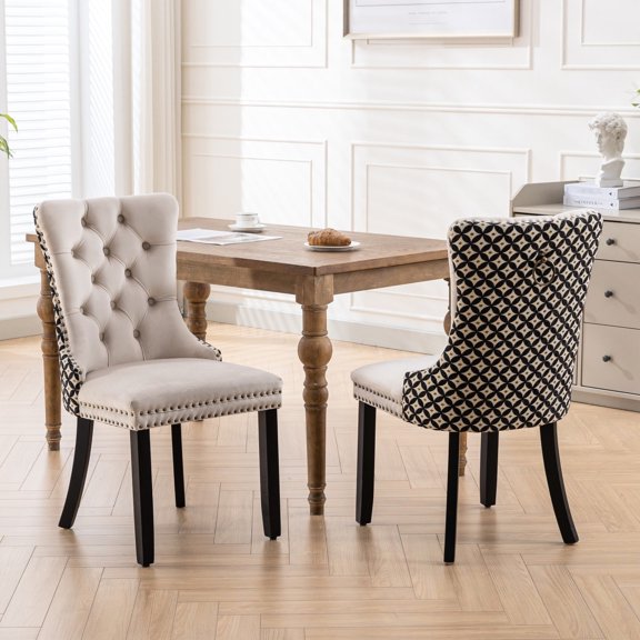Soft and Delicate Velvet - High - Back Comfort - Dining Experience - Solid Rubberwood