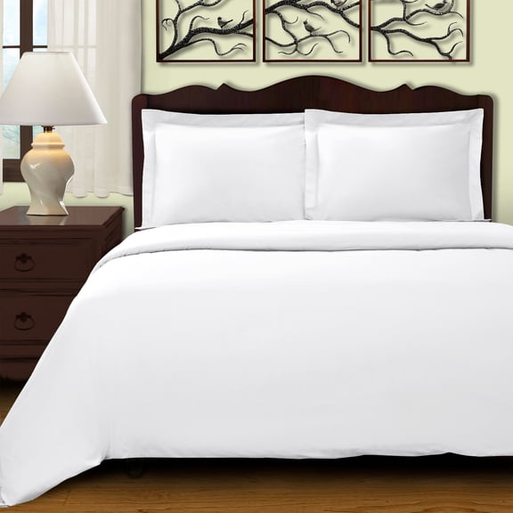 Soft and Durable Long-Staple Cotton Duvet Cover Set - Cal King, White