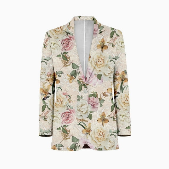Soft and Easy Watercolor Roses Pattern Customized Men's Suits full man Shawl Collar Gentleman Suits for Wedding Business