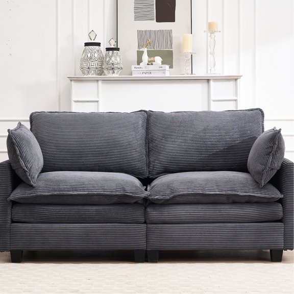 Soft and Supportive Seating - Cozy Living Room Relaxation with a Modular Velvet Sofa