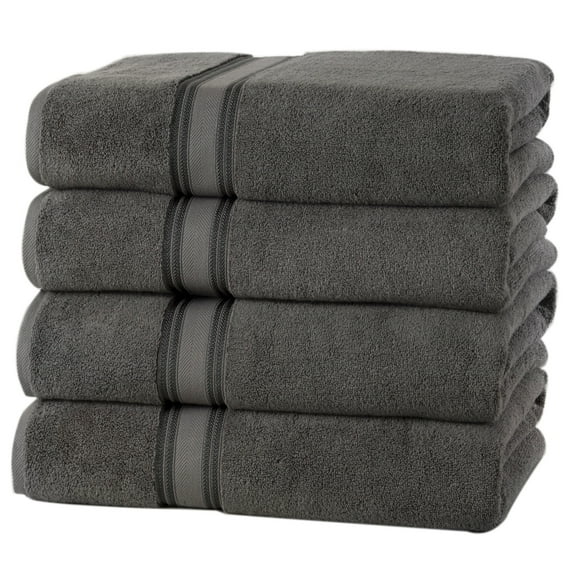 Soft and Thick Zero Twist Cotton 4 Pack Bath Towels