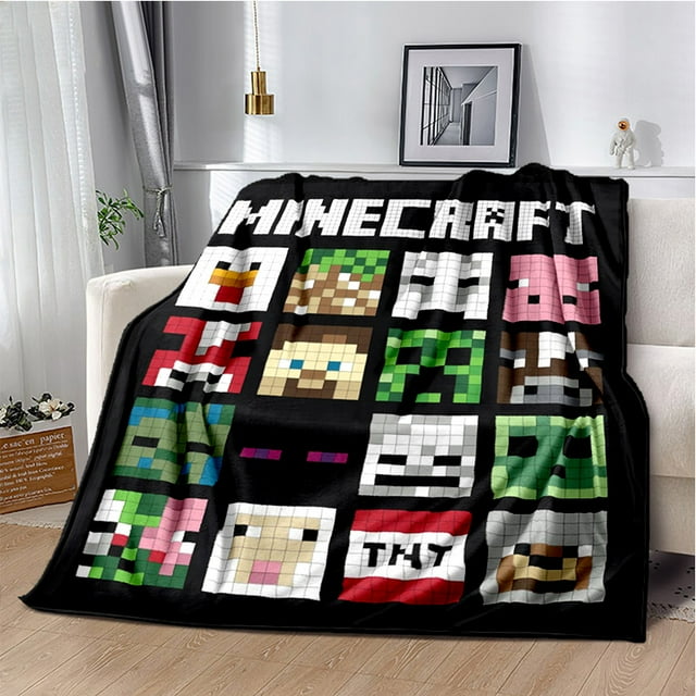 Soft and Warm M-Minecraft Blanket Featuring My World Sandbox Game Characters 3D Print Fleece Throw Blanket