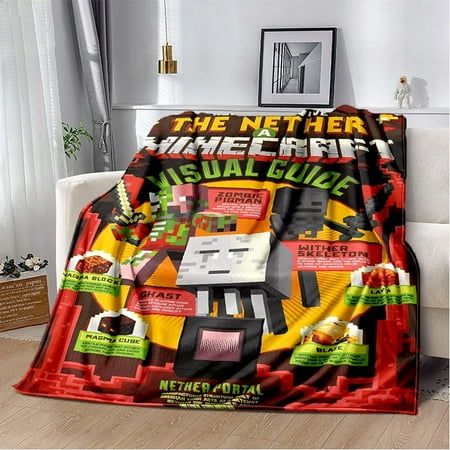 Soft and Warm M-Minecraft Blanket Featuring My World Sandbox Game Characters 3D Print Fleece Throw Blanket