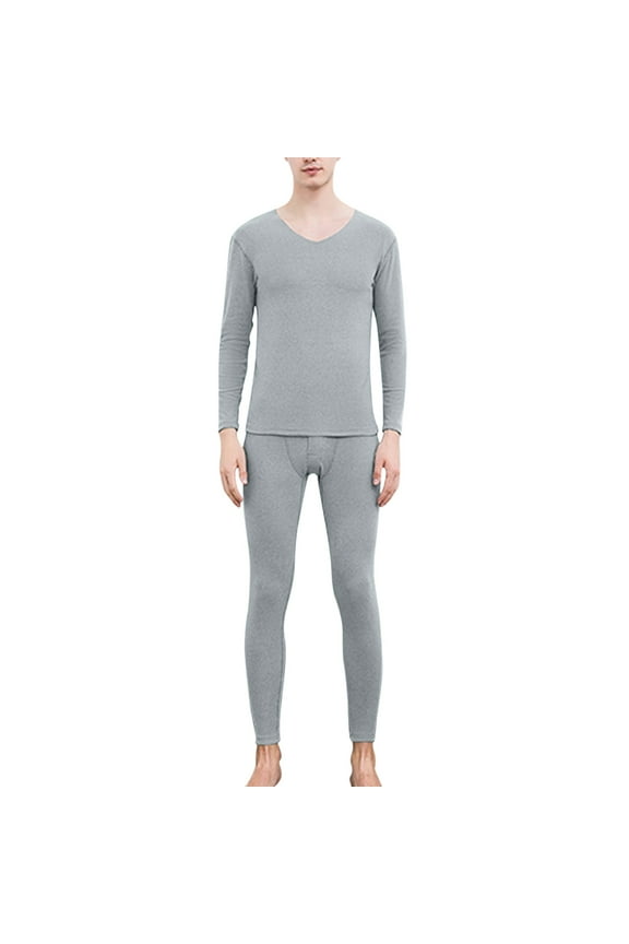 Soft and Warm Men's Two-Piece Thermal Set All-Day Comfort Chilly Environments