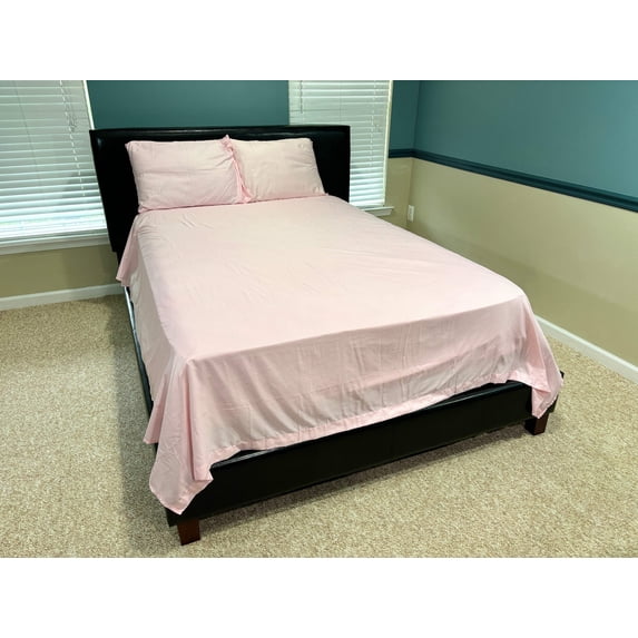Soft and Wrinkle Free Microfiber 4 Pcs Bed Sheet Set Includes Flat Sheet, Fitted Sheet and 2 Pocket Pillow Cases Machine Washable.