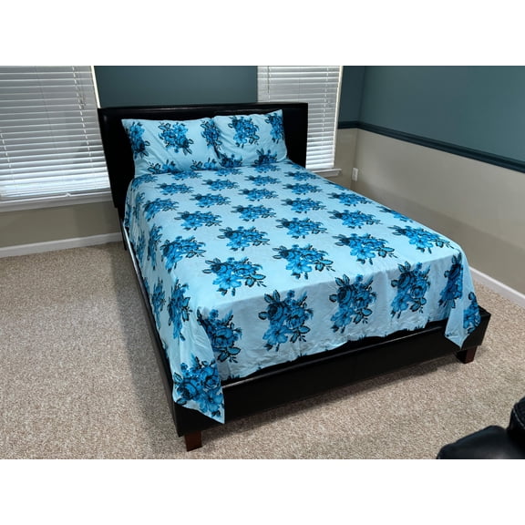 Soft and Wrinkle Free Microfiber 4 Pcs Bed Sheet Set Includes Flat Sheet, Fitted Sheet and 2 Pocket Pillow Cases Machine Washable.