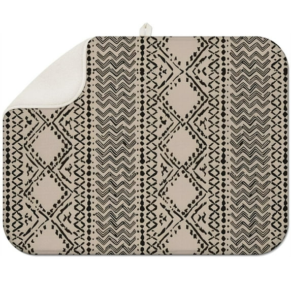 Soft and absorbent bohemian drying mat 18x24 Inch made from microfiber, reusable and easy to clean for long-lasting use