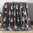 thumbnail image 1 of Soft and comfortable Velvet Touch Ultra Plush Christmas Holiday Printed Fleece Throw/Blanket-27 x 39inch, (Snowman Flake), 1 of 6