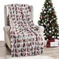 thumbnail image 1 of Soft and comfortable Velvet Touch Ultra Plush Christmas Holiday Printed Fleece Throw/Blanket-27 x 39inch, (White Christmas Cats), 1 of 6