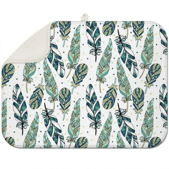 Soft and durable boho floral dish drying mat 18x24 Inch, made from premium microfiber for efficient moisture absorption