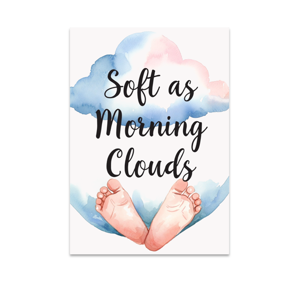 Soft as Morning Clouds Nursery Art - Baby Room Decor - 13x19 Poster Print