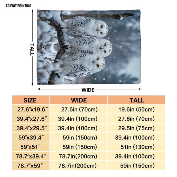 Soft and comfortable blanket Cute Owl Snowy Winter Forest scopic and stylish simplicity fiber Father's Day gifts Perfect for birthday gifts for sisters birthday gifts for female best friends