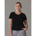 thumbnail image 1 of Soft comfy PJ set with black modal blend fitted tee and heather gray cotton/poly drawstring pants, 1 of 1