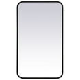 thumbnail image 1 of Soft corner metal rectangular mirror 18x30 inch in Black, 1 of 9